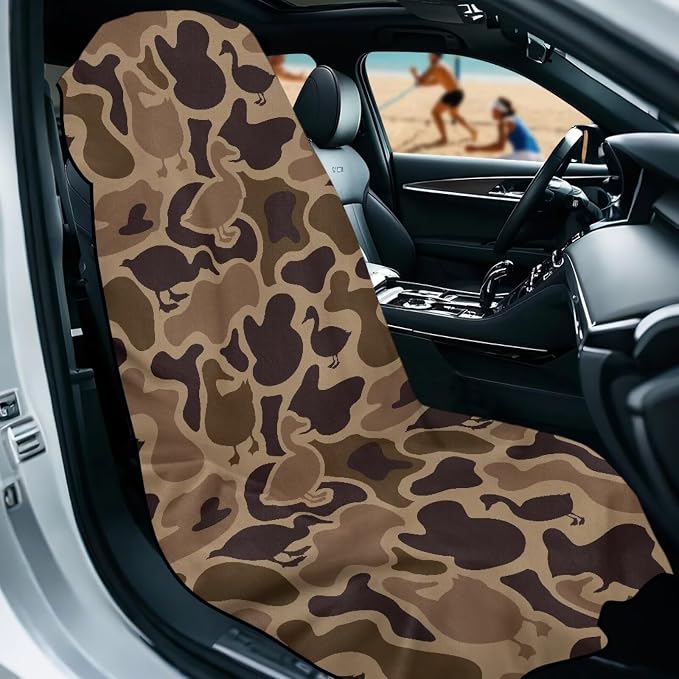 SEANATIVE Duck Camo Print Seat Cover Universal Car Sport Towel Seat Cushion Sweat-Absorbent Towel Cloth Suitable for All Seasons Beach Seat Cover Washable - Image 2