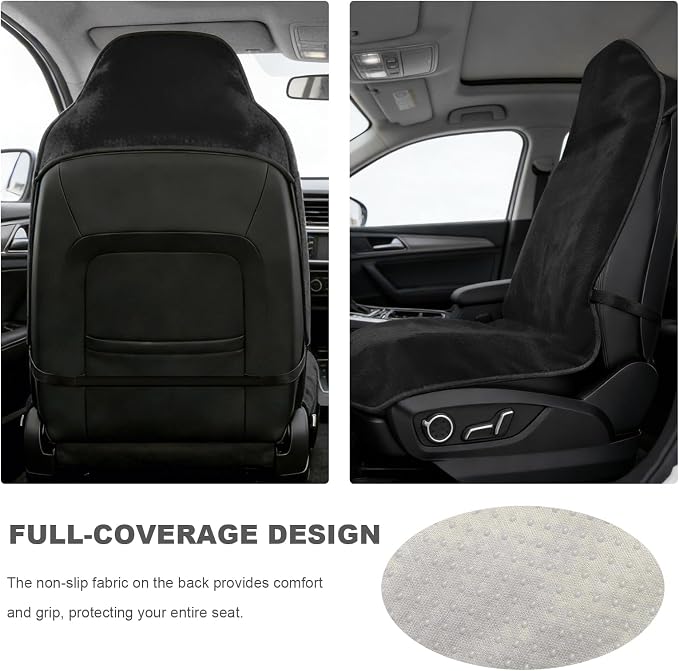 Car Towel Seat Cover, Waterproof Non-Slip Bucket Seat Protector for Running Swimming Hiking, Universal Machine Washable Front Seats Towel Protective Cover for Car SUV Truck (Black) - Image 4