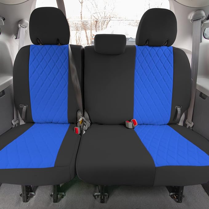 FH Group Custom Fit Car Seat Covers Specifically Made for 2011-2020 Toyota Sienna 7 Seater with Ultraflex Neoprene Water Resistant Automotive Seat Covers - Full Set Blue - Image 6