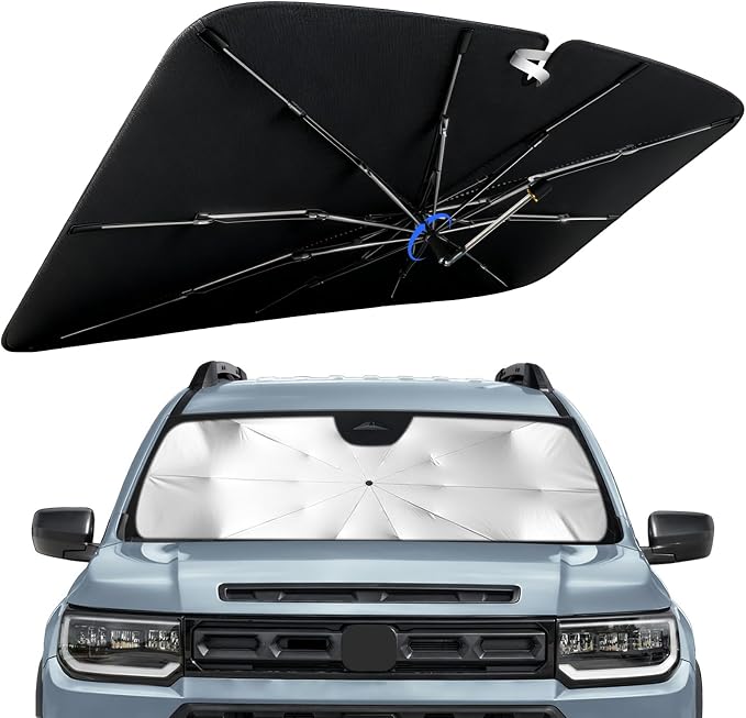 Windshield Sun Shade for Honda Passport 2019-2026 with 360° Rotating Shaft | Custom Fit Umbrella Sunshade for UV Blocking, Interior Heat Protection, Easy Storage, UPF 50+ Cool Windshield Cover by Lonyaqui