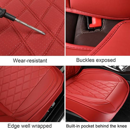 Front Seat Covers,Waterproof Car Seat Covers Leather Seat Protector | Seat Covers Wine Red,Universal Seat Covers,Breathable Seat Protector For Most SUV Sedan Truck For Families,Pets,Commuters - Image 6