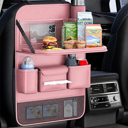 Car Seat Organizers,Multi-functional Back Seat Protectors, Storage Pouches, and Tray Holders (for Cars, Kids, Seat Back and Rear Seats)（Pink 1 Pcs） - Image 8