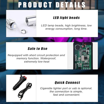 Interior Car LED Strip Lights with APP Control, 3 in 1 RGB Ambient Lighting Kit with 197 inches Fiber Optic, 16 Million Colors Music Sync LED Vehicle Cigarette Lighter Neon Strip - Image 3