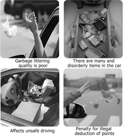 Car Seat Side Storage Pocket, Leather Hanging Foldable Multifunctional Vehicle Front Door Back Organizer Box, Waterproof Auto Interior Organizing Container, Universal fit(White) - Image 6