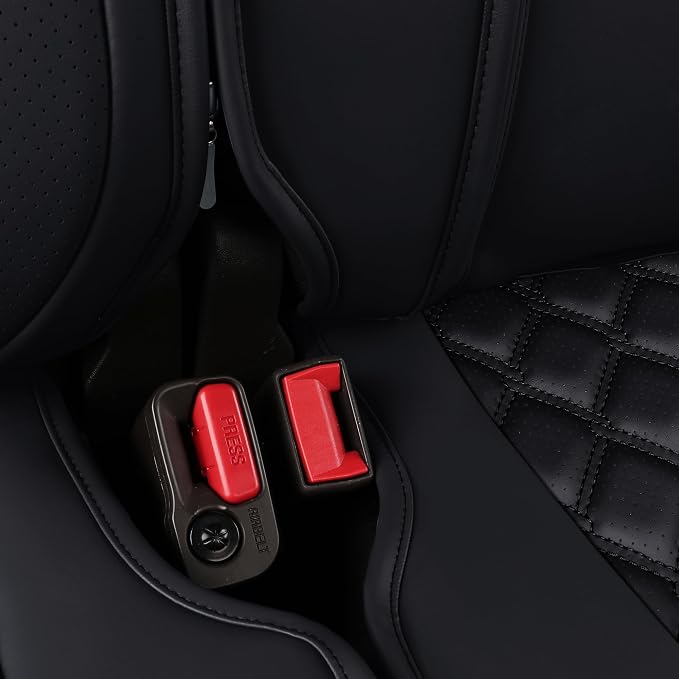 Huidasource 2007-2017 Wrangler JK Rear Seat Covers (Rear Seat/Black) | Split Bench Back Seat Cover for Jeep Wrangler Sahara Sport Rubicon Willys, Seatbelt Compatible - Image 4