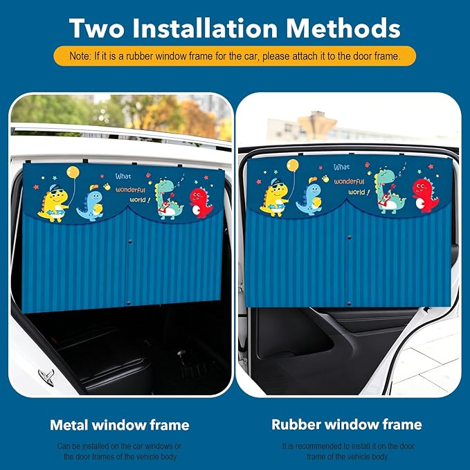 LEIWOOR 2-Pack Magnetic 2 Layers UV Protection Car Window Shades for Baby | Privacy full/half shade baby car window shades with curtain header breathable heat block back curtain for truck van sedan SUV - Image 6