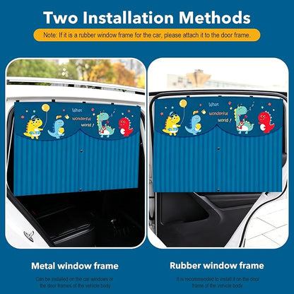 LEIWOOR 2-Pack Magnetic 2 Layers UV Protection Car Window Shades for Baby | Privacy full/half shade baby car window shades with curtain header breathable heat block back curtain for truck van sedan SUV - Image 6