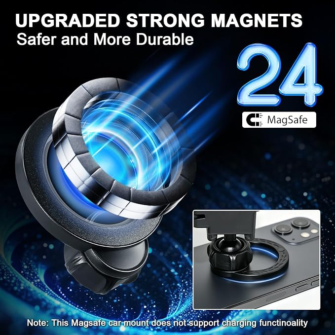 Dual-End Car Phone Holder for 2023-2026 Chevy Chevrolet Colorado 11.3-Inch | Magsafe Strong Magnetic Phone Mount for iPhone, 360° Hands-Free No Air Vent Blockage One-Hand Operation Stable Stand - Image 6