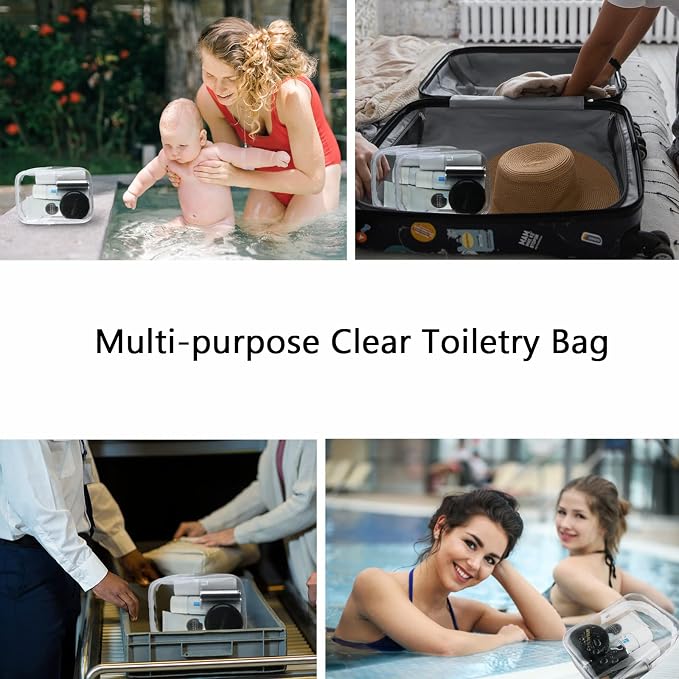 Buminee Clear Pouch, Makeup Bag, 6.6"x2.3"x4.7" TSA Approved Toiletry Bag-1 Pack All Clear - Image 4