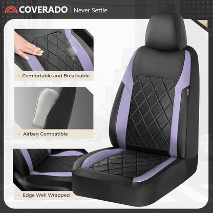 Coverado Car Seat Covers, Seat Covers Full Set, 5 Seats Automotive Seat Cover, Mesh Breathable Seat Protectors, Universal Fit for Most Cars - Image 2