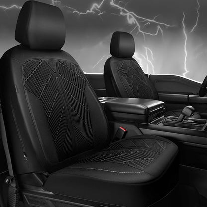 CAR PASS Waterproof Car seat covers Front Seats covers Neoprene Wetsuit, All-Weather Non-Slip Durable, Universal Fit for SUV Sedans Trucks Vans Automotive, Armrest Airbag Compatible, 3D Emboss 2 Black - Image 7