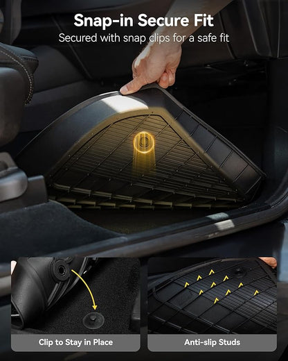 3W Floor Mats & Cargo Liner & Seatback Mats for 2024-2026 Dodge Charger EV | Daytona (Fit 2-Door, Not for 4-Door) Scat Pack & R/T, All Weather TPE Custom Fit Car Mats Floor Liners Full Set, Black - Image 6