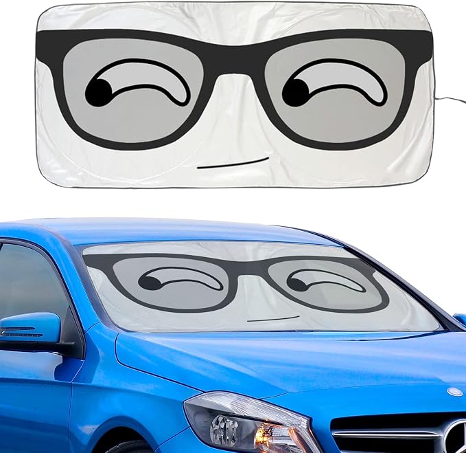 Car Windshield Sunshade, KANCOKIT Cartoon Pattern Auto Sun Shade for Front Window Sun Visor Protector UV Ray Reflector Shield to Keep Vehicle Cool Protect Kids Baby & Pets (59 x 33.5 Inch) by Provideserviceforyorcar