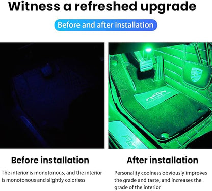 BESULEN Car Interior LED Lights, Neon Light Kit with USB Port, Green | 4 in 1 Car Ambient Neon Light Kit with USB Port, Interior LED Atmosphere Lights, Decoration for Car Home Garden Party - Image 3