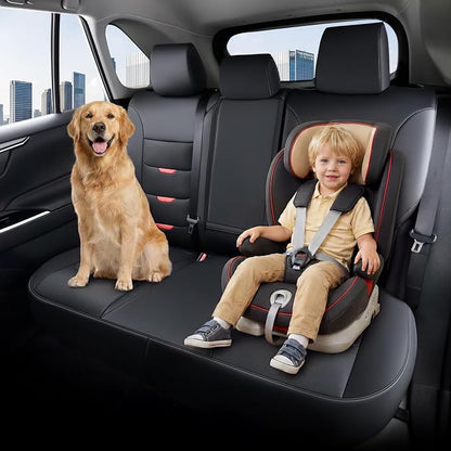Coverado Toyota RAV4 Seat Covers Custom Fit 2019-2025, Leather, Full Set | Car Seat Covers for Toyota RAV4 2019-2025(Hybrid) LE,XLE,XLE Premium,Limited, Airbag Compatible & Easy Install & Waterproof - Image 8