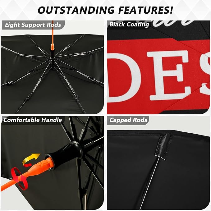 Custom Windshield Sun Shade Umbrella, Personalized Foldable Car Front Window Sunshade Blocks UV Rays Heat Keep Vehicle Cool, Car Accessories (55" x 27.5") - Image 2