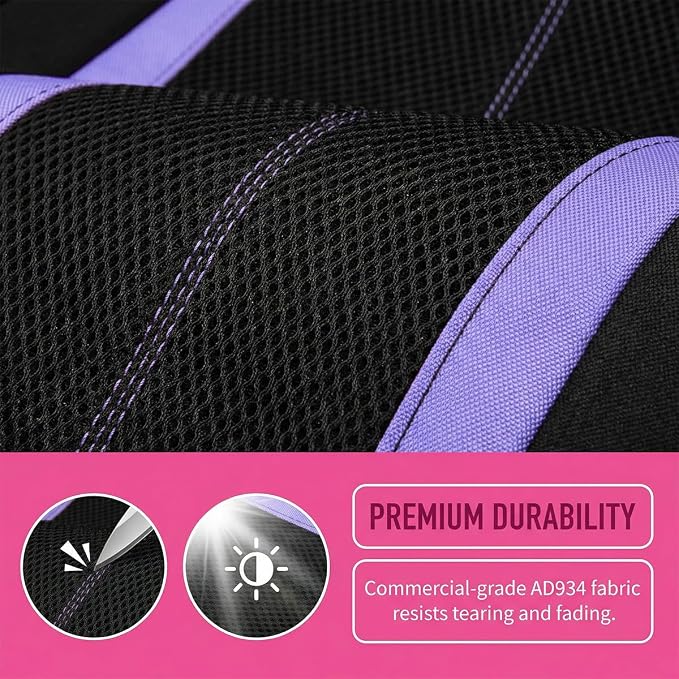 Car Seat Cover Full Set, Breathable Split Anti-Slip Vehicle Front Rear Seat Protector with Removable Headrest Guard, Automotive Interior Chair Protective Covers, Universal Fit (Purple) - Image 4