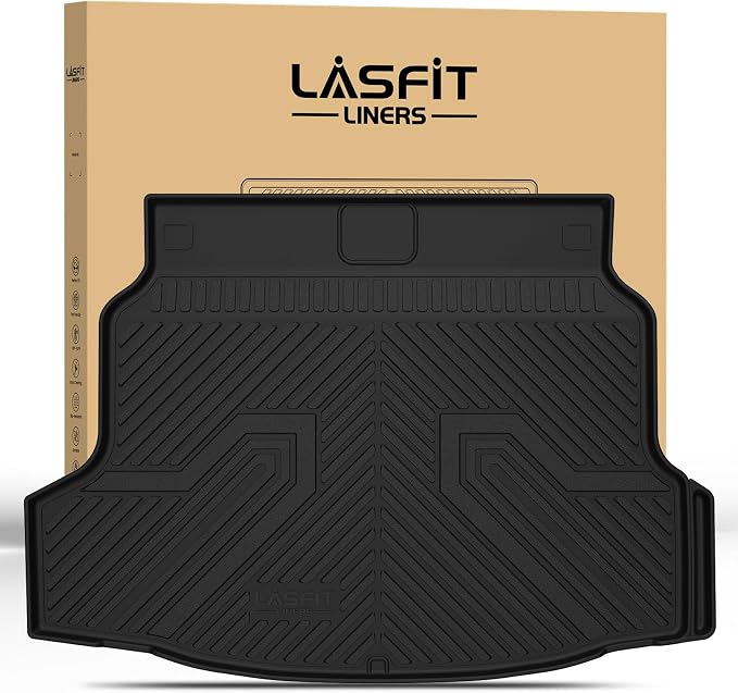 LASFIT All Weather Cargo Mats for Honda Civic 2017-2021 - Hatchback | Full Surround TPE Mats, Tall Walls, 3D Custom Fit, Non-Slip, Easy Clean, Tool-Free Install, Vehicle-Specific Accessories by LASFIT