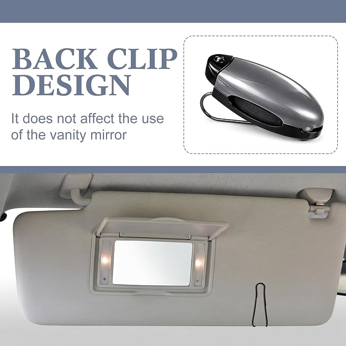 Frienda 5 Pcs Car Sun Visor Clip Sunglasses Holder,Gray | Visor Clips for Eyeglasses, Securely Holds Glasses, Ticket Card Holder, Metal Shell Spring Clip, For Women Men Drivers - Image 5