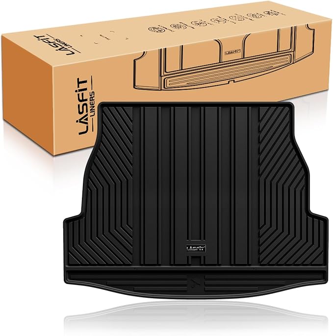 LASFIT Cargo Trunk Mat for Toyota RAV4 2019-2025 (Include Hybrid) | 100% TPE All Weather Rear Trunk Cargo Liner Custom Fit Waterproof RAV 4 Cargo Tray Automotive Accessories, Black by LASFIT