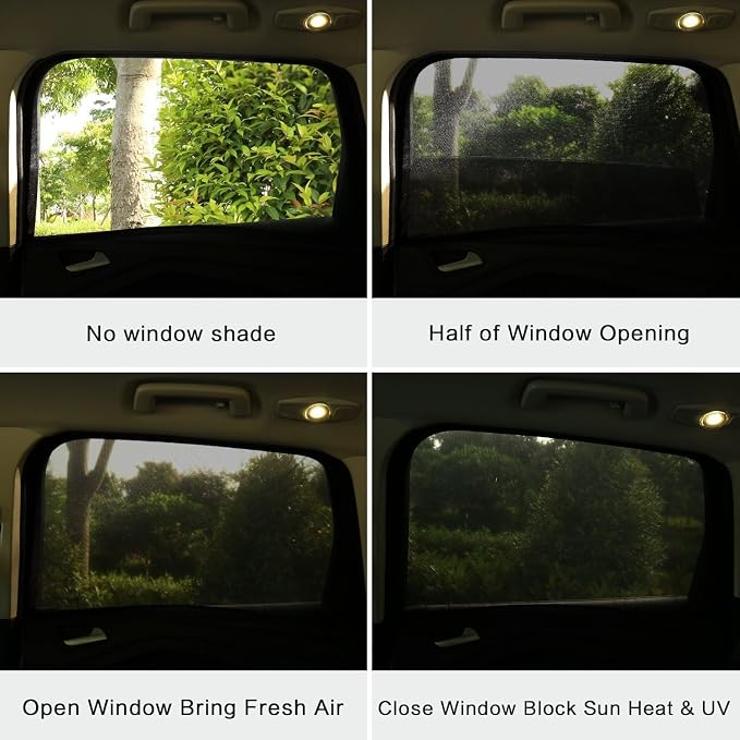 2 Pack 21''x40'' Car Front Side Window Screen Mesh Shades for Camping | Breathable Mesh Car Window Sunshade for SUVs Cars UV-Protection Car Camping Overnight Sleeping Car Window Shade for Baby - Image 4