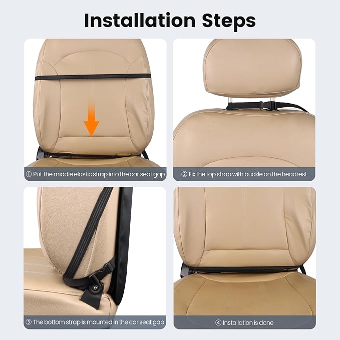 Viaviat Car Seat Protector Large Kick Mat 2 Pack Durable Water Resistant Auto Seat Back Covers with 2 Mesh Pockets Protection Against Dust Mud Scratches (Beige-A, 2-Pack) - Image 9