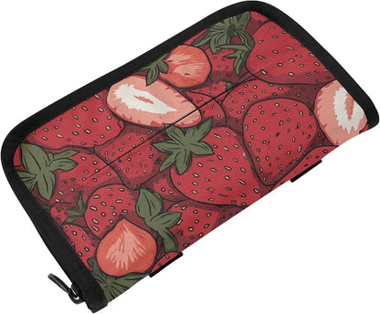 Car Tissue Holder Car Napkin Holder Car Tissue Box Dispenser Storage Case Sun Visor Mask Holder with Adjustable Straps Reusable Refillable Cartoon Red Strawberry by Unknown