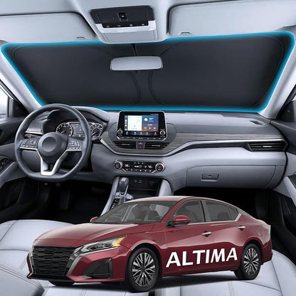 Wigoo for Nissan Altima Windshield Sunshade, Custom Fit, Keeps Car Cool | Custom Fit, Cooling Tech Fabric, Foldable Heat-Blocking Sunshade with Storage Bag, for Nissan Altima 2019-2026 Accessories by wigoo