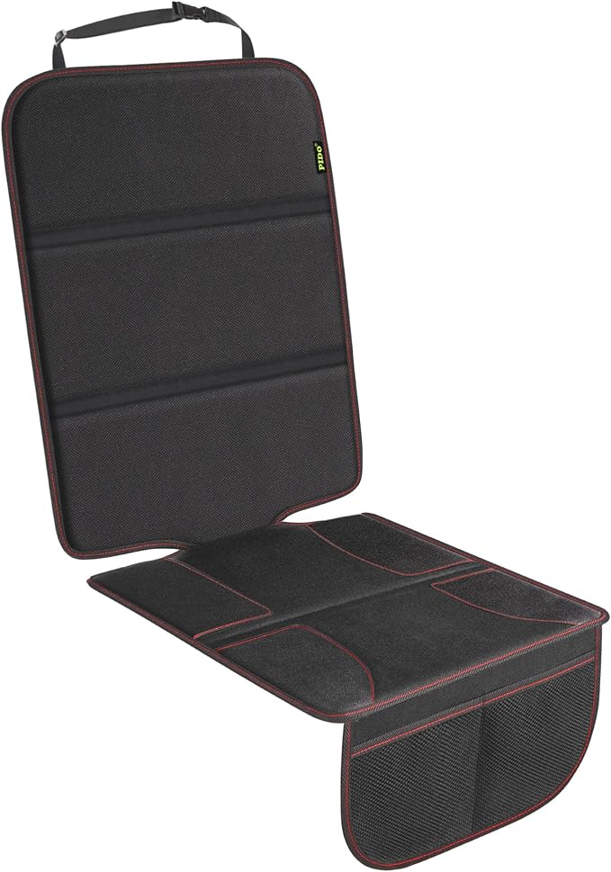 PIDO Car Seat Protector for Child Car Seat with Thick Padding, Black/Red | Waterproof, Non-Slip Backing, No Imprint, Carseat Protector Cover, Protect Leather Seats by PIDOProducts