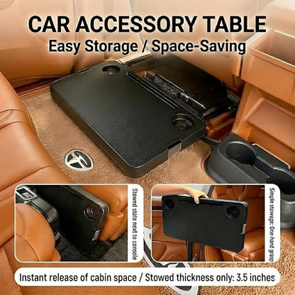 Car Desk for Laptop, Adjustable Car Seat Tray Table, 360° Rotating Multi-Function Travel Tray for Passenger & Rear Seat, Portable Eating & Work Station, Essential Road Trip Accessories - Image 7