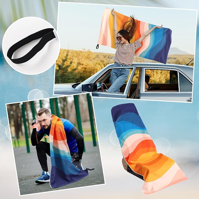 Hahafelt Car Seat Towel Covers Christmas Car Accessories Gifts Athletic Running Towel Performance Microfiber Post Workout Sweat Washable Cover Non Slip for Seat Outdoor Sport (Boho) - Image 6