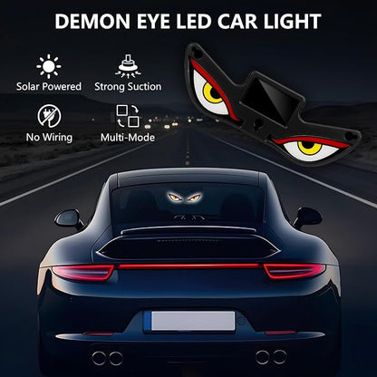 Solar Devil Eyes Car LED Light, Wireless No Drill Demon Eye Warning Lights for Car Windshield & Rear Window, Type-C Rechargeable Animated LED Eyes for Cars, SUVs, Trucks, Vans (1 Pack) - Image 2