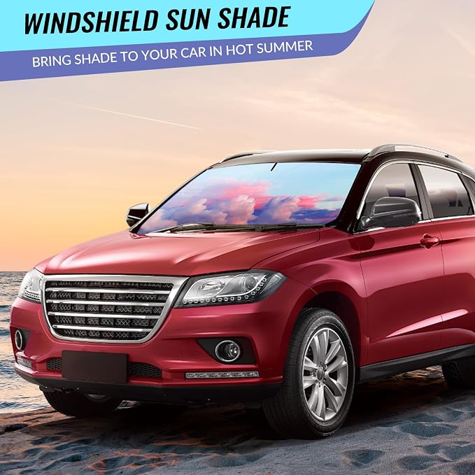 Car Windshield Sun Shade, Foldable Reflective UV Front Sunshade | 57" x 31", Sun Visor Blocks UV Rays & Keep Cool for Cars Interior, Fits Sedans, SUVs & Trucks, Foldable & Easy Storage - Image 7