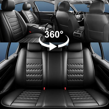 Car Seat Covers Compatible with Kia Sportage 2009-2025 2026, Full Coverage Leather Waterproof Breathable Seat Covers, Automotive Seat Protectors, Airbag Compatible(2 Front Seats, Black) - Image 8