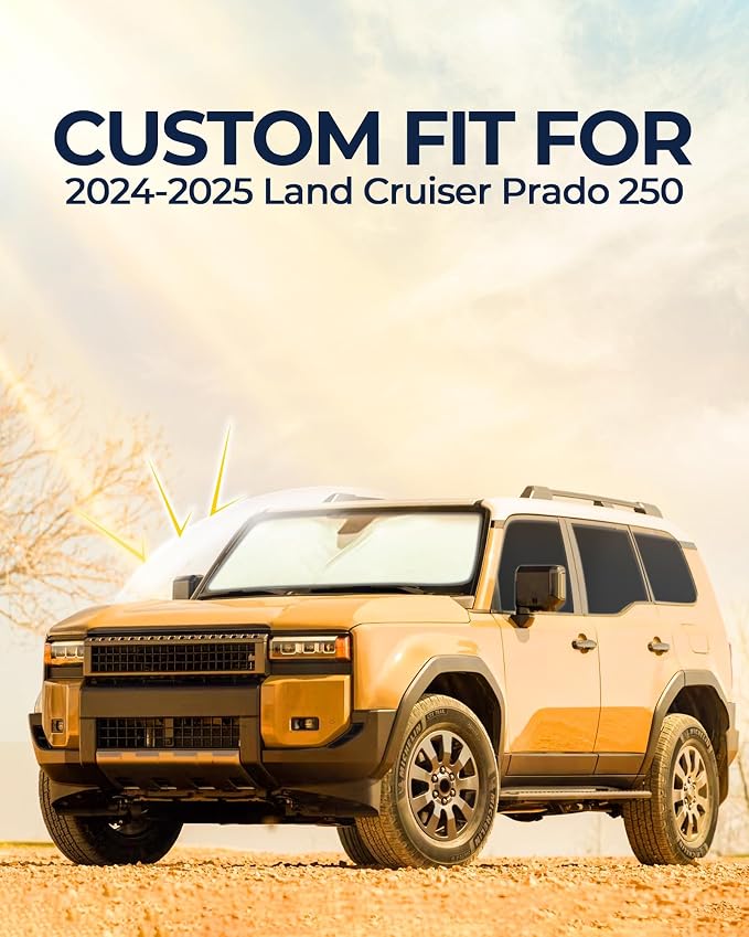 Car Window Shades for Toyota Land Cruiser Prado 250 2024-2025, 8Pcs | Privacy Sun Shade Set for Front Windshield Side and Rear Windows, Full Window Covers Keeps Vehicle Cool for Camping Napping - Image 3