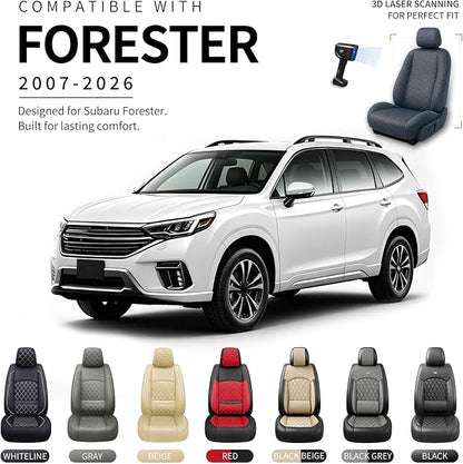 for Subaru Forester 2009-2026 Car Seat Covers, Full Set, Beige | Luxury Full Coverage Leather Seat Protectors, Waterproof Breathable, Non-Slip, Easy to Install, Airbag Compatible, All-Season - Image 3