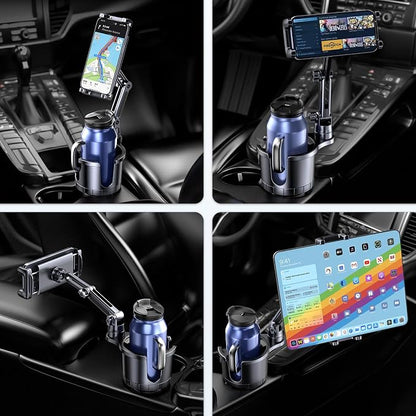 Cup Holder Phone Tablet Mount, 2 in 1 iPad Car Cup Holder with Expander Adjustable Arm for 4.7-10 inches Phone Tablet Mount Compatible for iPad Pro Air Mini, Fire,iPhone 17,Galaxy Phones - Image 8