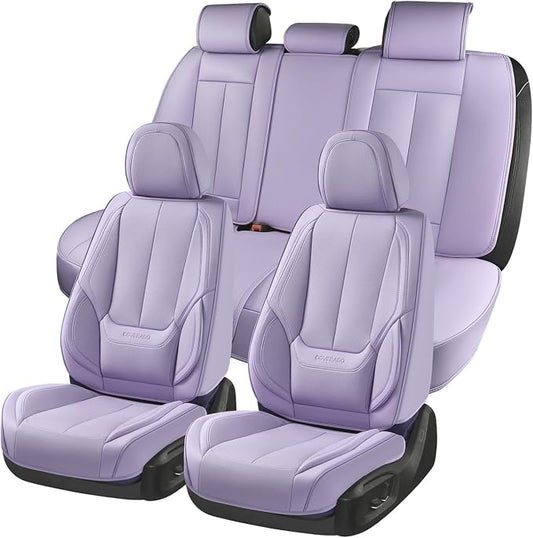 Coverado Car Seat Covers, Seat Covers for Cars, Waterproof Leather Auto Seat Protectors, Leather Car Seat Cushion, Car Interiors Accessories Universal Fit for Most Cars by COVERADOAUTO