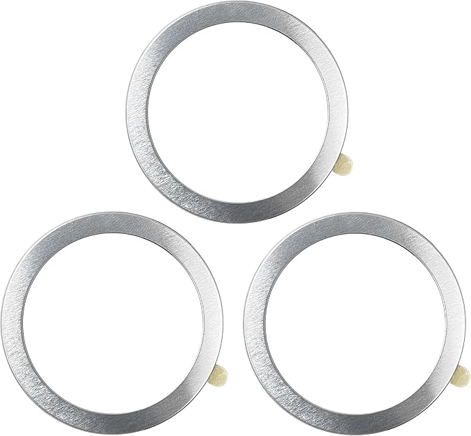 TENOC Universal Metal Ring Sticker, 3Pcs, Silver | Compatible with iPhone/Samsung/Android Cellphones, Magnetic Phone Charger/Mount/Holder Conversion by TENOC