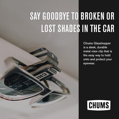 Chums Glasshopper Clip - Metal Sun Visor Glasses Holder for Vehicles - Car, Truck, or SUV Sunglasses Mount Attachment (Silver) - Image 2