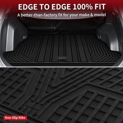 LASFIT Cargo Trunk Mat for Toyota RAV4 2019-2025 (Include Hybrid) | 100% TPE All Weather Rear Trunk Cargo Liner Custom Fit Waterproof RAV 4 Cargo Tray Automotive Accessories, Black - Image 3