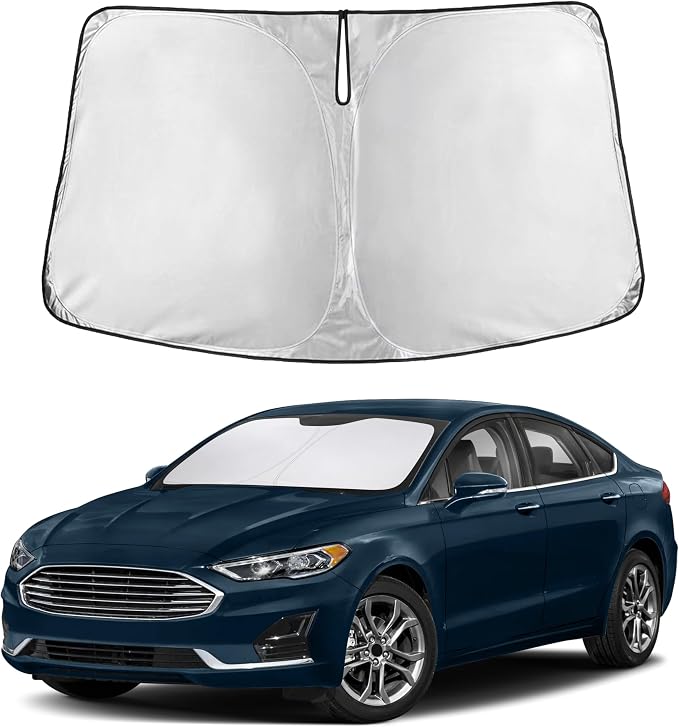 Autovir Windshield Sun Shade Fit for 2013-2019 2020 2021 Ford Fusion | Sunshade, Front Car Window Shades Sun Visor, Blocks UV Rays & Heat, Car Accessories by Autovir