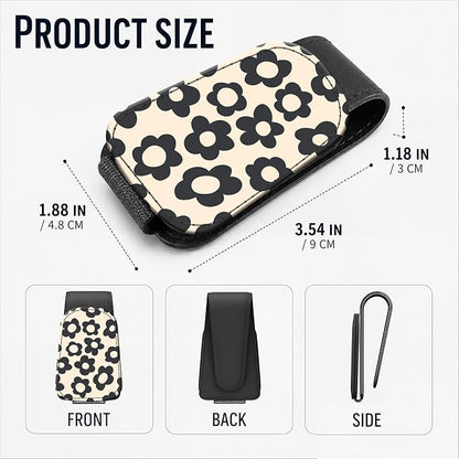 Leather Magnetic Sunglass Holder for Car Sun Visor, Cute Eyeglass Ticket Card Hanger Clip, Universal Auto Interior Accessories for SUV Pickup Truck, Beige Flower - Image 3