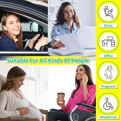 kingphenix Car Seat Cushion with Back Support Pillow, Memory Foam, Gray | Memory Foam Car Cushion for Long Driving, Truck, Office Chair, Tailbone and Lower Back Support - Image 4