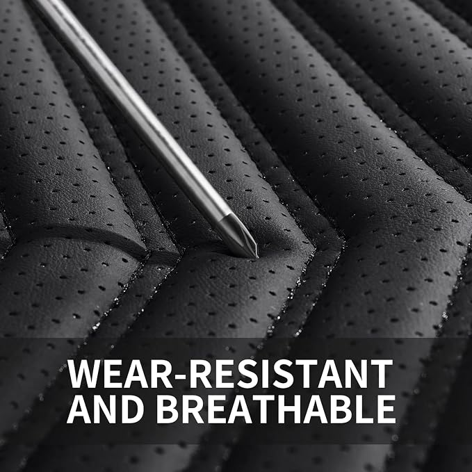 HChengkikz Front Car Seat Cover, Waterproof Faux Leather (Black) | Easy Maintenance, Airbag Compatible, Universal Fit For Most SUVs Trucks Pick-ups Sedans - Image 8