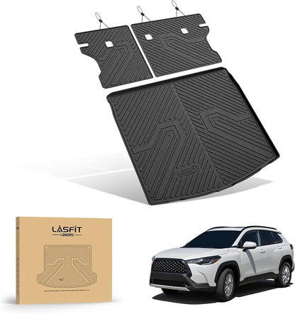 LASFIT Cargo Mat with Backrest Mat for Toyota Corolla Cross 2022-2026 | Fit Gas & Hybrid Models, All Weather TPE Custom Fit Trunk Mat, Full Coverage Secure-Fit Cargo Liner, Easy to Wash - Image 9