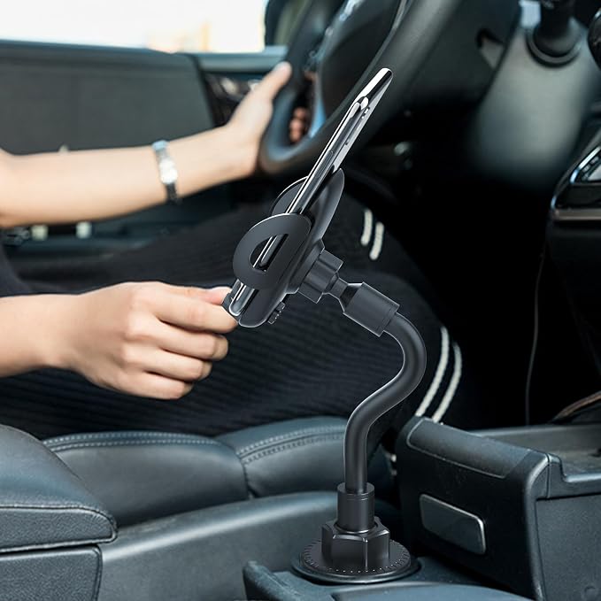 Phone Holders for Your Car, Adjustable Gooseneck Cup Car Phone Holder | 360° Rotation, Super Stable, One Button Release Universal Cup Car Holder Phone Mount for iPhone, Samsung and All Smartphones - Image 6