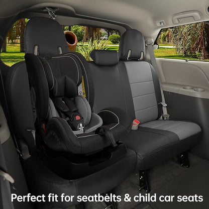 coverdream Odyssey Car Seat Covers Custom Fit for 2004-2010 Honda Odyssey,2nd-Row Captains Seats,Fully Covered Waterproof Leather Seat Protector (Full Set,Black/Gray) - Image 5