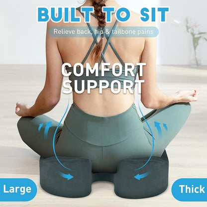 BlissTrends Extra Thick Seat Cushion for Office Chair & Car Seat, DarkGreen | XX-Large Tailbone & Sciatica Relief, Ergonomic Support, High-Density Memory Foam, Comfort for Extended Sitting - Image 6