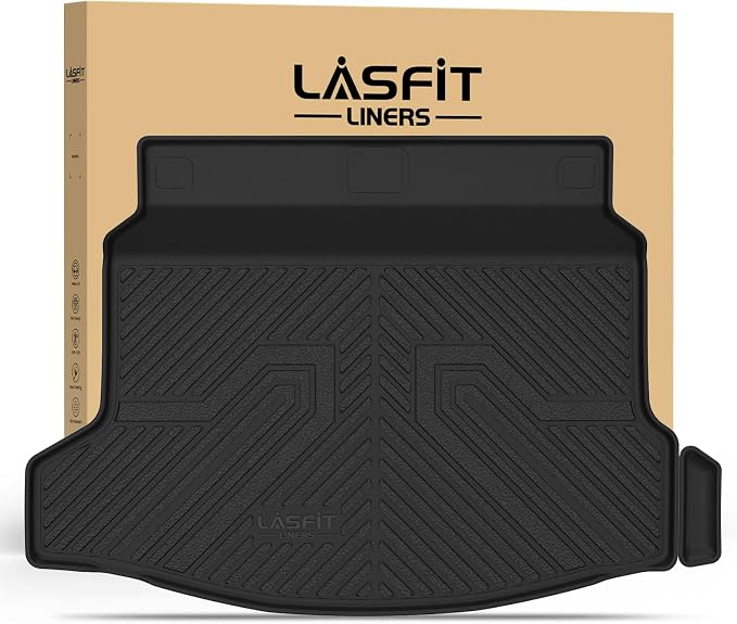 LASFIT All Weather Cargo Mats for Honda Civic 2022-2026 - Hatchback | Full Surround TPE Mats, Tall Walls, 3D Custom Fit, Non-Slip, Easy Clean, Tool-Free Install, Vehicle-Specific Accessories by LASFIT